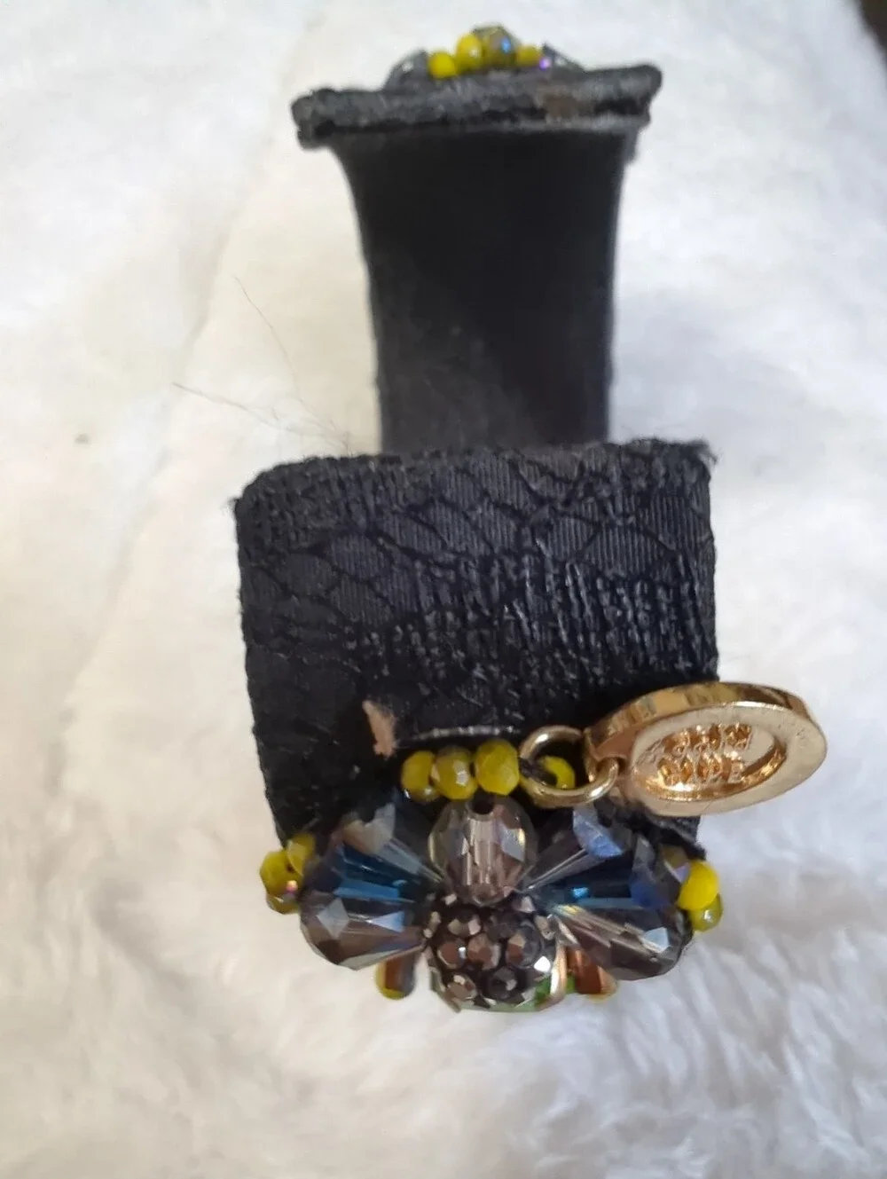 Swarovski Crystals Bracelet Jewels Galore Metal Covered Cuff Beautiful Gold Cake
